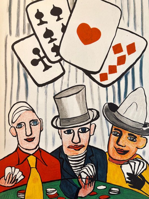 Joueurs de cartes I et Joueur de cartes II (Litografía) - Alexander CALDER