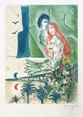 Sirène au Poète (Lithographie) - Marc CHAGALL