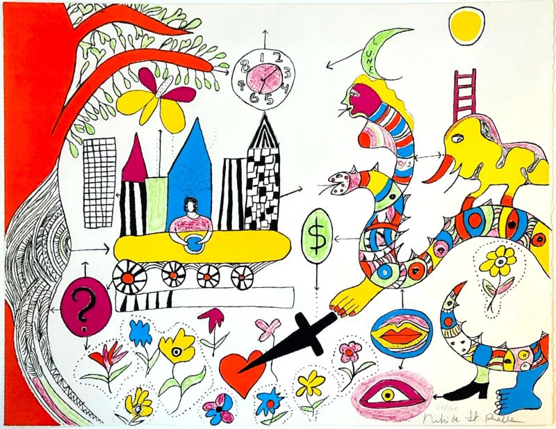 Der Traum eines jungen Mädchens (Farblithographie) - Niki DE SAINT PHALLE