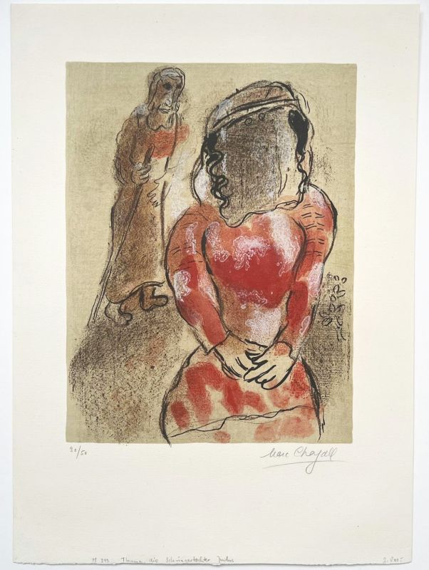 Tamar belle-fille de Juda (Lithographie) - Marc CHAGALL