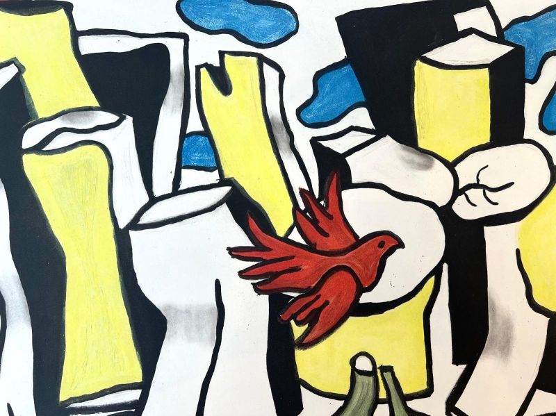 L'Oiseau rouge dans le bois (Aquatinte) - Fernand LEGER