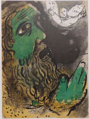 Job betend (Farblithographie) - Marc CHAGALL