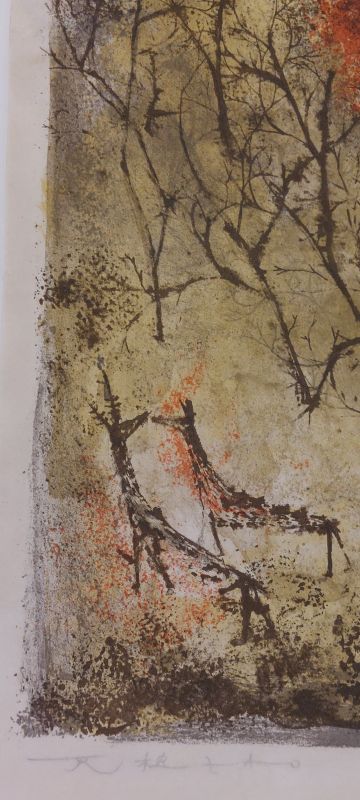 Soleil Rouge (Lithographie) - Wou-ki  ZAO