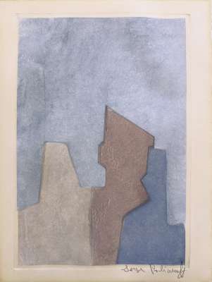 Composition Bleue XXIV (Eau-forte et aquatinte) - Serge  POLIAKOFF