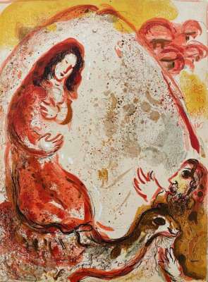Rachel steals her father's idols (Lithograph) - Marc CHAGALL