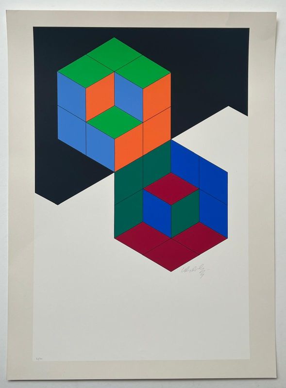 Bi-Hexa (Sérigraphie) - Victor  VASARELY