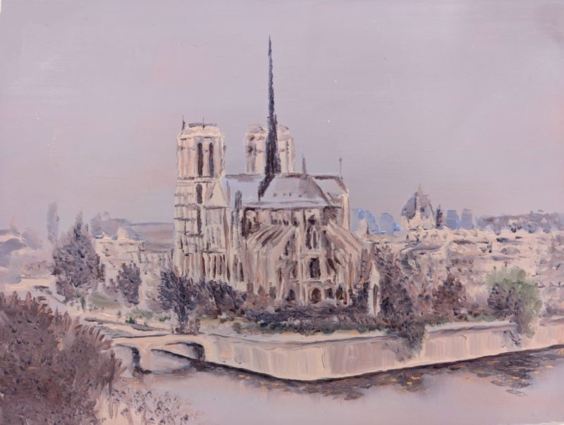 Notre-Dame II (Huile sur cuivre) - Sara FRATINI