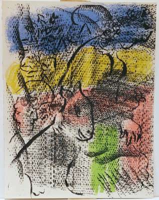 Pareja con cabras (Litografía) - Marc CHAGALL