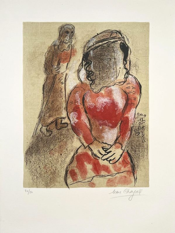 Tamar belle-fille de Juda (Lithographie) - Marc CHAGALL