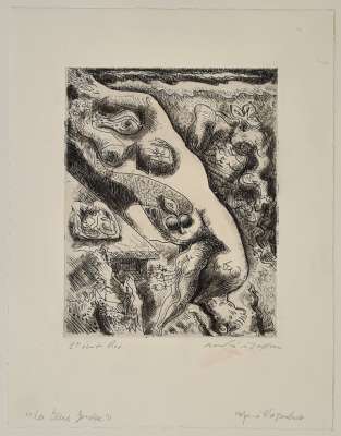 La terre fendue (Eau-forte) - André  MASSON