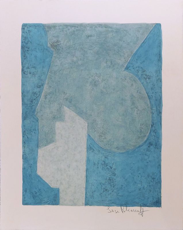 Composición azul (Litografía) - Serge  POLIAKOFF