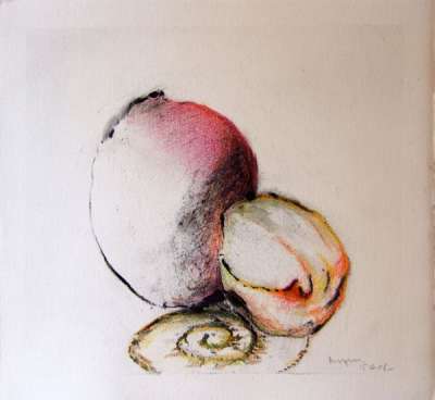 Fruits et panier (Fusain (contemporain)) - Jean-Jacques  DOURNON