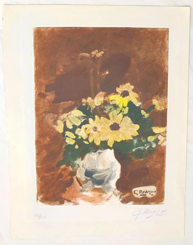 Vase de fleurs jaunes (Radierung) - Georges BRAQUE