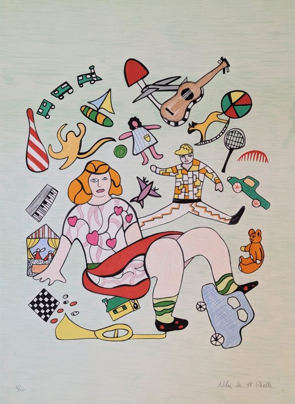 Die Spielzeuge (Farblithographie) - Niki DE SAINT PHALLE