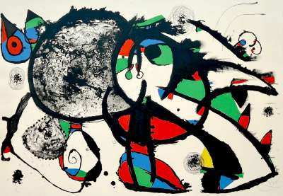 Hommage an Masson (Farblithographie) - Joan  MIRO