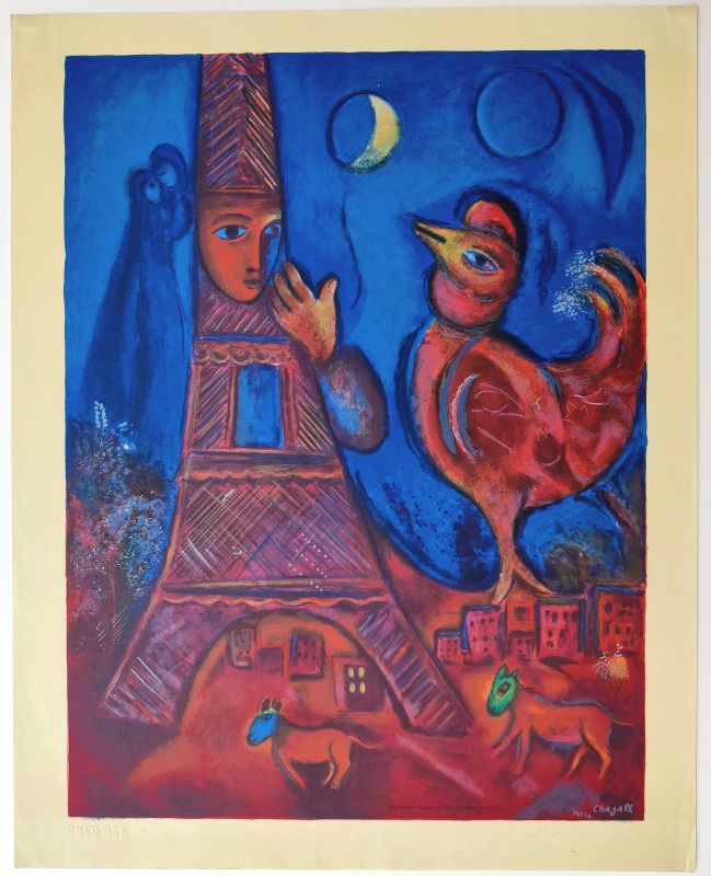 Bonjour Paris (Lithographie) - Marc CHAGALL