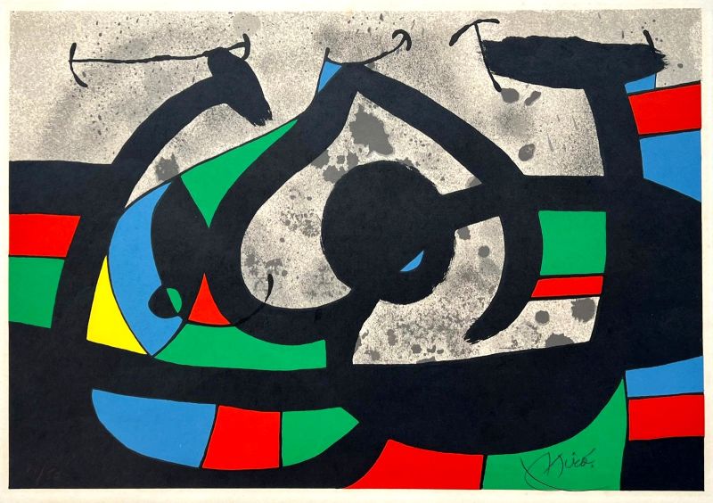 El lagarto de plumas doradas (Litografía) - Joan  MIRO