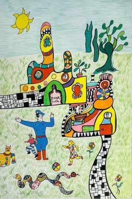 Der Schulabschluss (Farblithographie) - Niki DE SAINT PHALLE