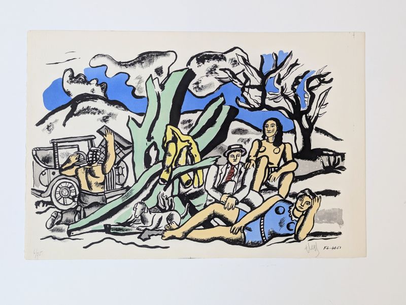 La Partie de Campagne (Lithograph) - Fernand LEGER