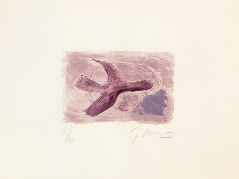 L'oiseau mauve (Lithographie) - Georges BRAQUE