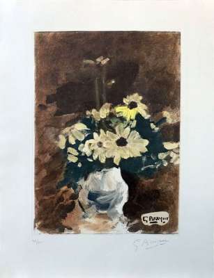 Vase de fleurs jaunes (Aguafuerte) - Georges BRAQUE