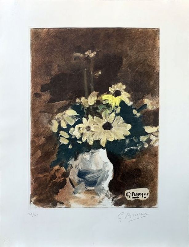 Yellow flowers vase (Etching) - Georges BRAQUE