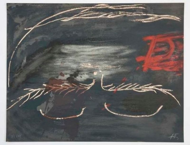 Hommage à Picasso (Lithograph) - Antoni  TAPIES