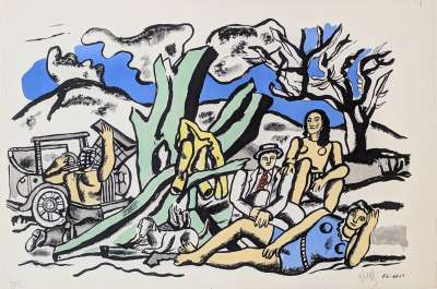 La Partie de Campagne (Lithographie) - Fernand LEGER