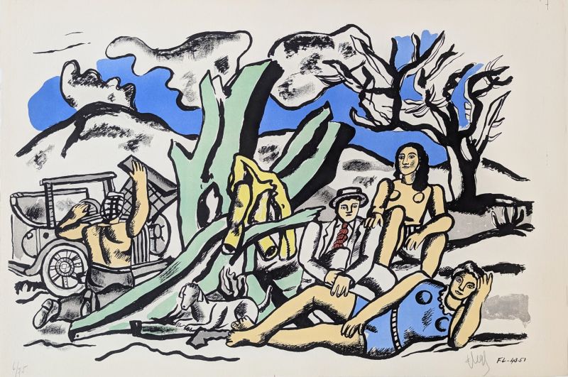 La Partie de Campagne (Lithograph) - Fernand LEGER