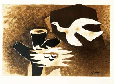 El pájaro y su nido (Litografía) - Georges BRAQUE