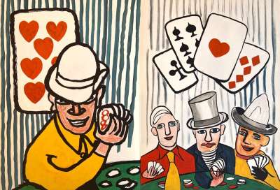 Joueurs de cartes I et Joueur de cartes II (Lithographie) - Alexander CALDER