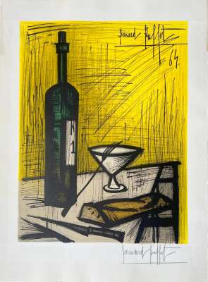 Brot und Wein (Farblithographie) - Bernard BUFFET