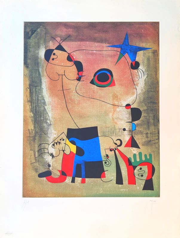 Le Chien bleu (Radierung und Aquatinta) - Joan  MIRO