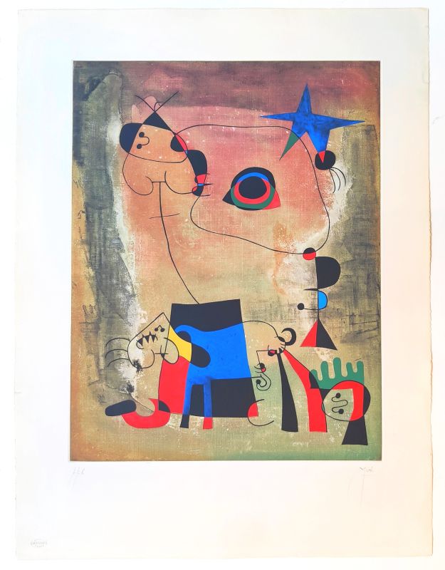 Le Chien bleu (Etching and aquatint) - Joan  MIRO