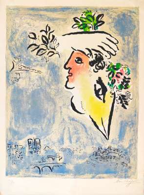 Blue Sky (Lithograph) - Marc CHAGALL