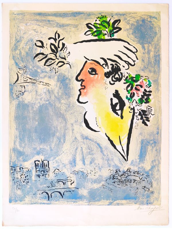 Le ciel bleu (Lithographie) - Marc CHAGALL