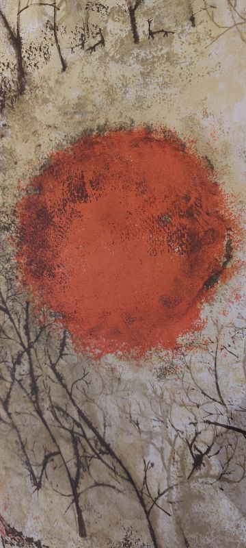 Soleil Rouge (Lithographie) - Wou-ki  ZAO