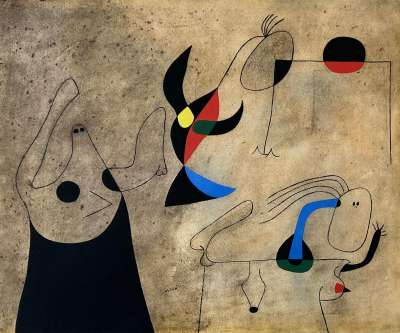 Femmes sur la plage (Constellations) (Schablone) - Joan  MIRO