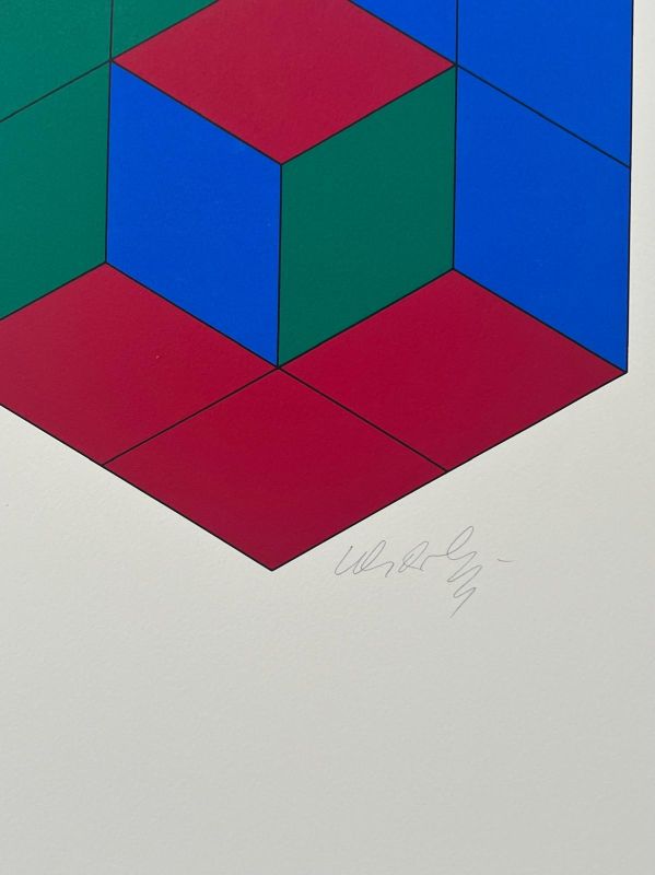 Bi-Hexa (Sérigraphie) - Victor  VASARELY